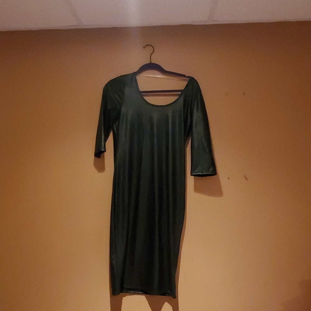 Faux leather dress